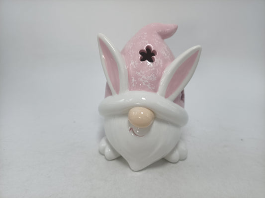 Adorable Bunny - Gnome - Inspired Ceramic Figurine - Ideal for Easter Decor