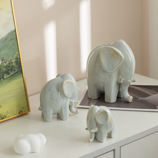 Elephant Idol for Home and Office Décor | Handmade Elephant Statue for Pooja &Vastu| Ceramic Standing Elephant Sculpture Figurine for Gift