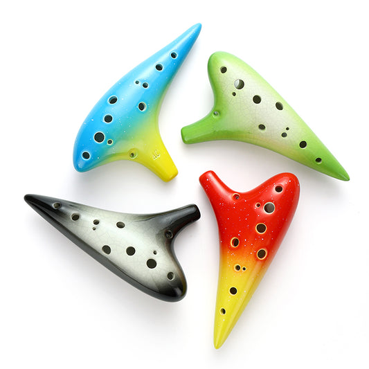 "Forest Whisper" 12 Hole Ocarina Classic Straw Fire Masterpiece Collectible, Alto C Ceramic Ocarina - Highly Recommended Christmas Gift Idea by OcarinaWind Music Instrument Shop Owner